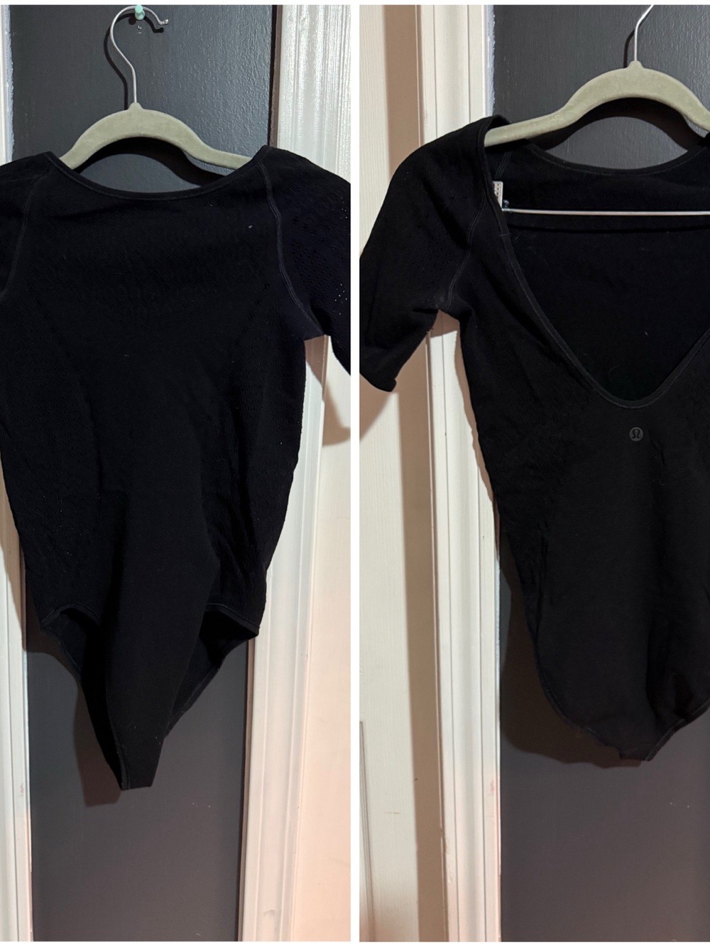 Lululemon Black Short Sleeve Seamless Bodysuit